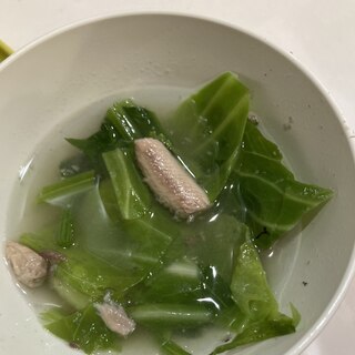 ほうれん草といわし缶のスープ